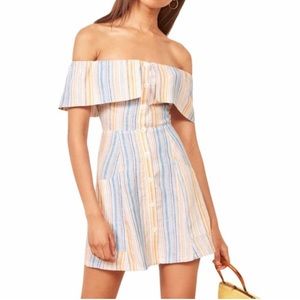 Reformation 100% Linen Landy Marbella Dress